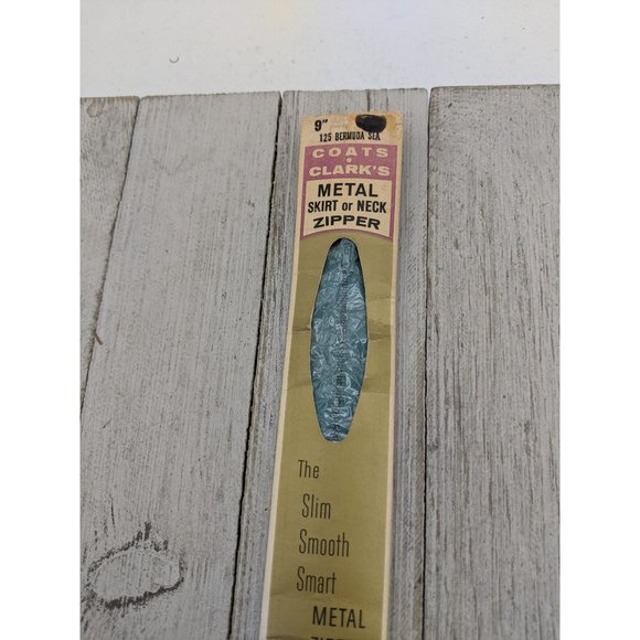 Vintage J&P Coats Skirt or Neck Metal Zipper 9" Bermuda Sea Blue 125 - Picture 2 of 4